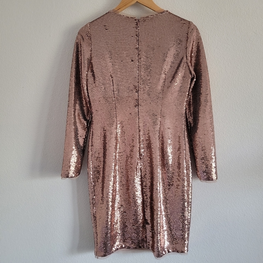 Calvin klein metallic rose gold sequin formal midi dress - Picture 10 of 15